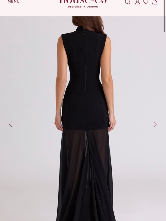 House of CB Dresses & Skirts - House of CB Black High-Low Sheer Panel Evening Gown
